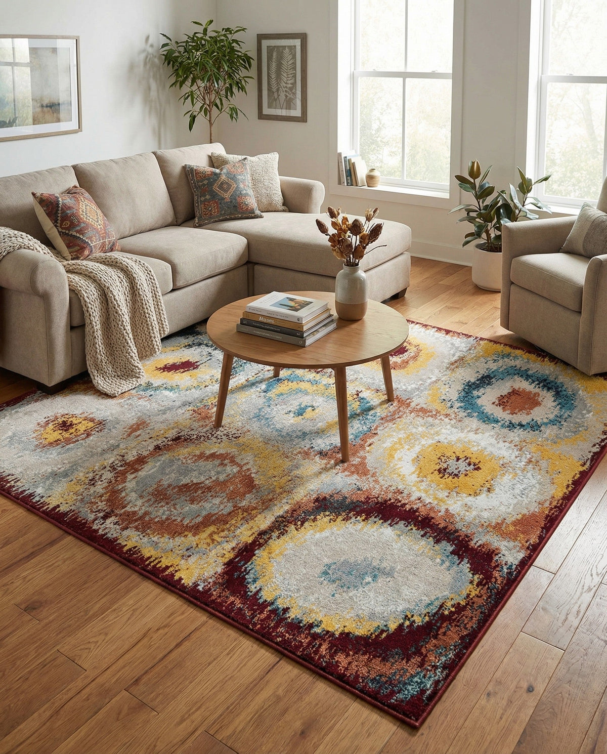 Aegean Elegance Washables Collection Area Rug -  Rhodes Square Multi  lifestyle 87