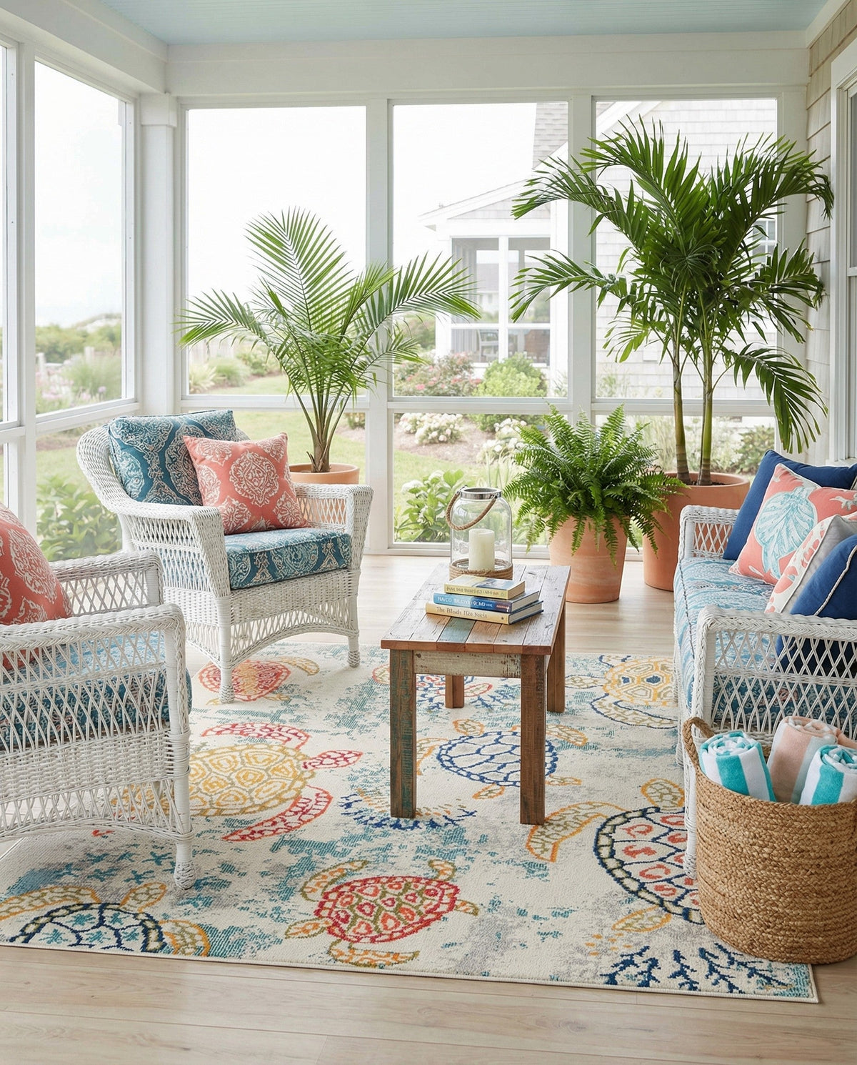 Sorrento Shores Collection Area Rug -  Massa Square Beige  lifestyle 115
