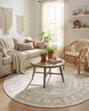 Savannah Elegance Collection Area Rug -  Tybee (Ivory) Round Ivory  lifestyle 35