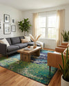 Marrakesh Elegance Collection Area Rug -  Figuig Rectangle Navy Blue  lifestyle 16