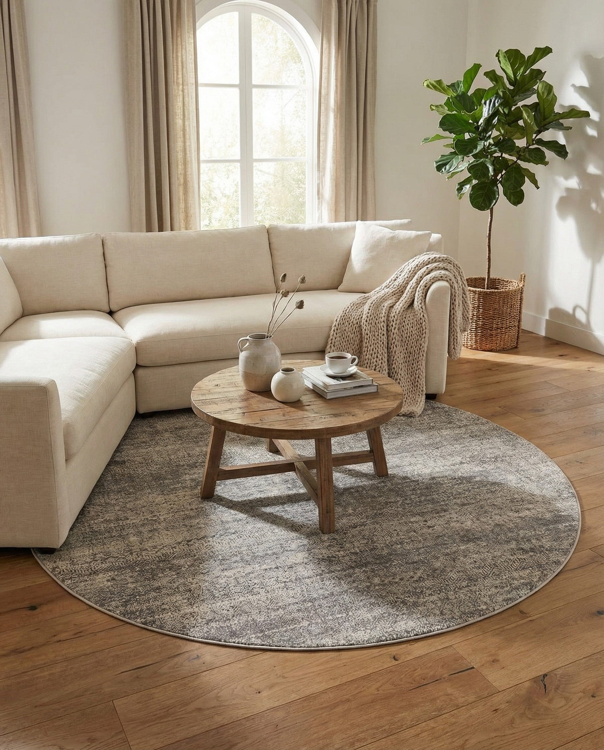 Bloomsbury Elegance Collection Area Rug -  Pimlico Round Gray  lifestyle 119