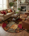 Bistro Lounge Collection Area Rug -  Cappuccino Oval Multi  lifestyle 39