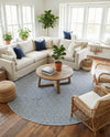 Urban Oasis Rugs Collection Area Rug -  Rooftop (Blue) Round Blue  lifestyle 65