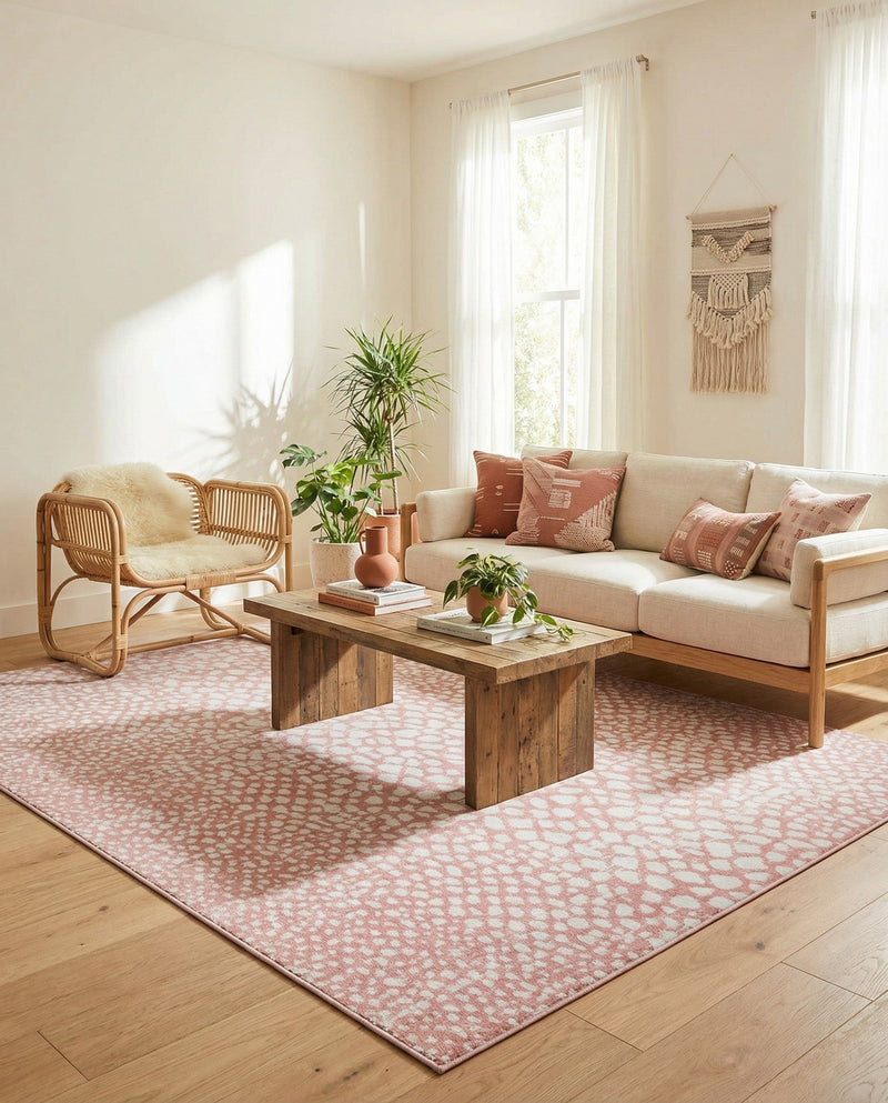 Aegean Elegance Washables Collection Area Rug -  Mykonos Rectangle Rose Pink  lifestyle 59