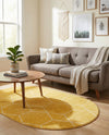 Trellis Mosaic Collection Area Rug - Arborville (Yellow) Oval Yellow  lifestyle 58