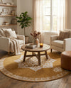 Eden Oasis Collection Area Rug -  Tranquility (Yellow) Round Yellow  lifestyle 48