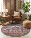 Vintage Memories Collection Area Rug -  Hindsight Round Multi  lifestyle 72