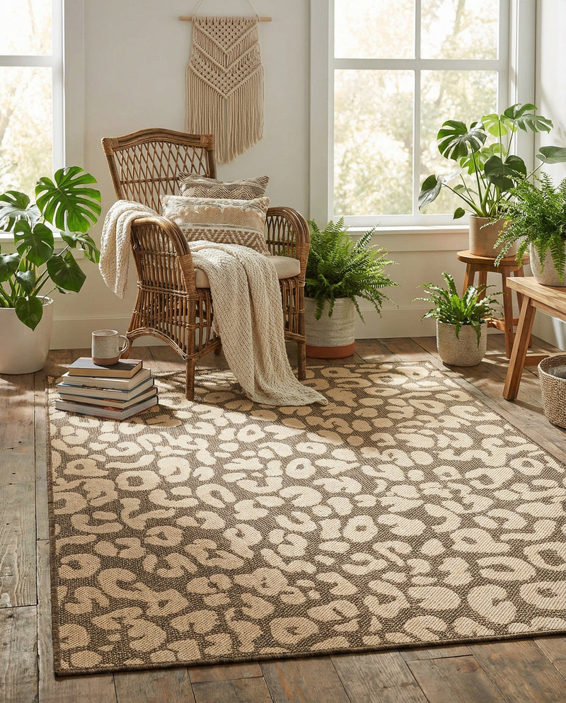 Sahara Sands Collection Area Rug -  Buto Rectangle Brown  lifestyle 18