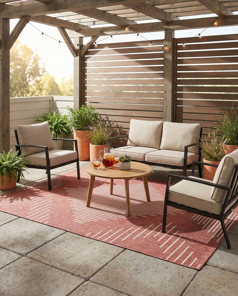 Urban Terrace Collection Area Rug -  Chelsea (Rust Red) Rectangle Rust Red  lifestyle 15