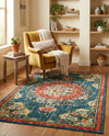 Brighton Terrace Collection Area Rug - Hove (Blue) Rectangle Blue  lifestyle 11