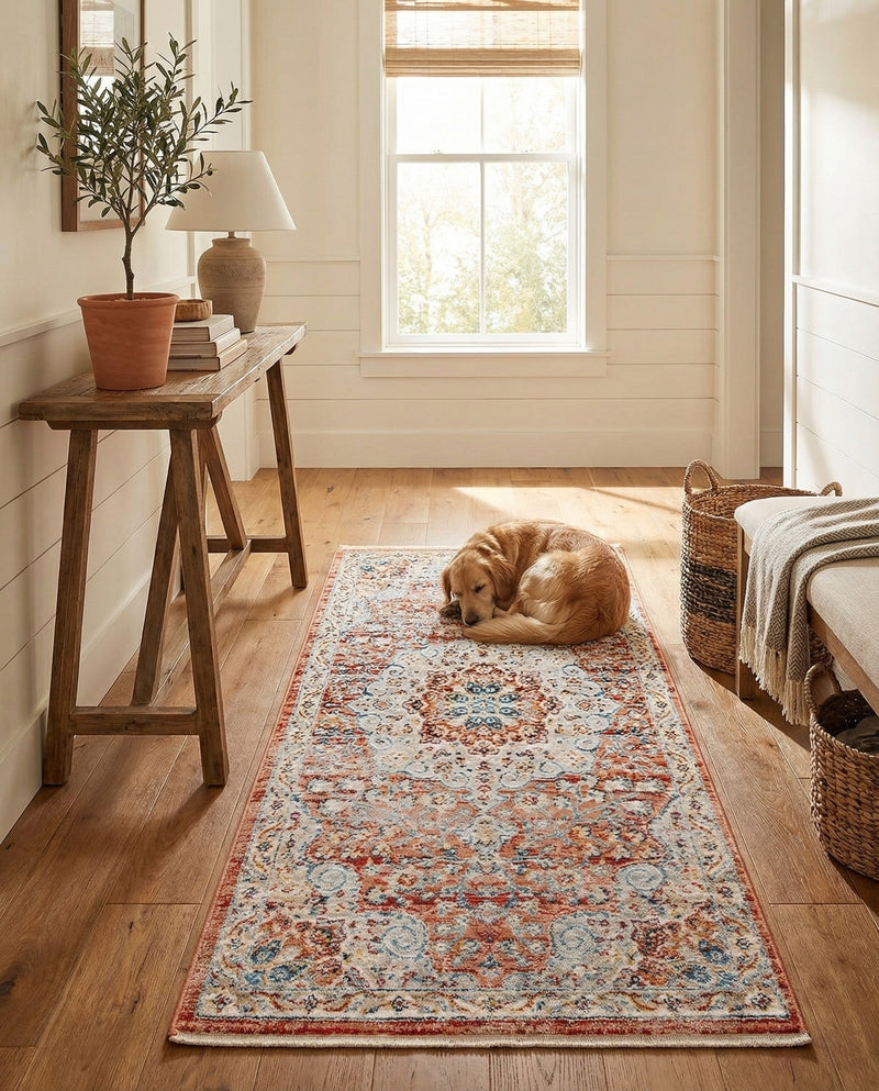 Coastal Haven Collection Area Rug - Seabreeze (Red) Runner Red  lifestyle 32