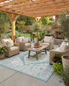 Patio Heritage Collection Area Rug -  Augusta (Aqua) Rectangle Aqua  lifestyle 5