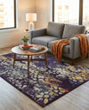 Venetian Tapestry Collection Area Rug - Murano Rectangle Navy Blue  lifestyle 47
