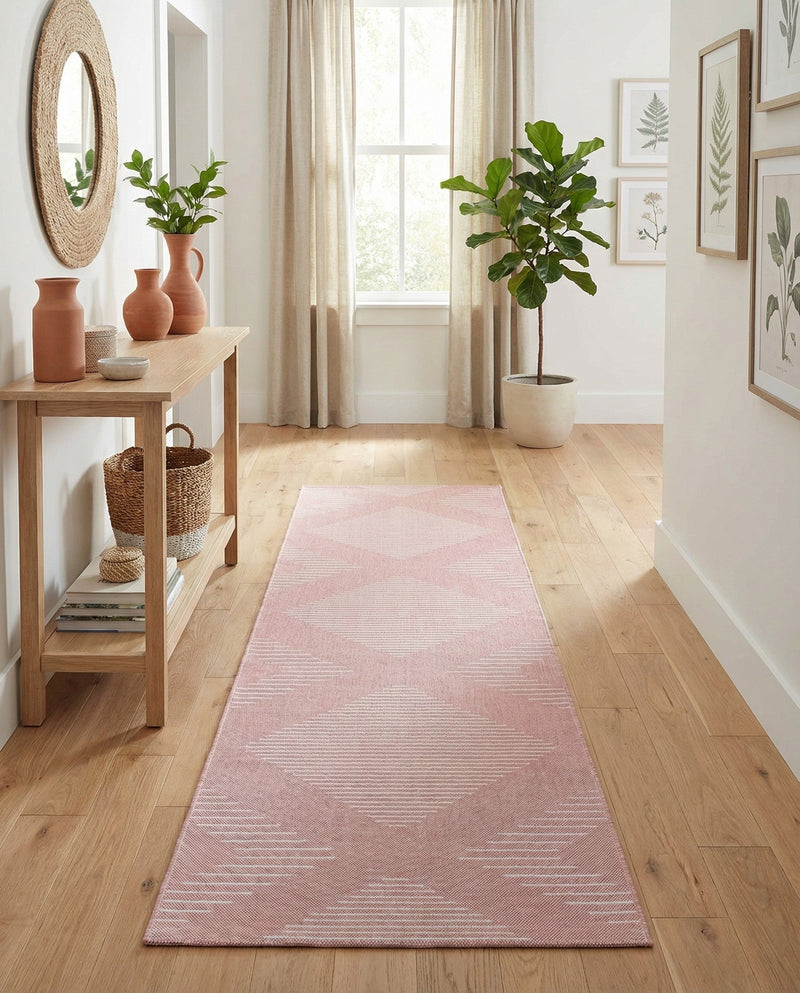 Urban Terrace Collection Area Rug -  Chelsea (Pink) Runner Pink  lifestyle 32