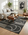 Urban Terrace Collection Area Rug -  Greenwich Rectangle Black and White  lifestyle 13