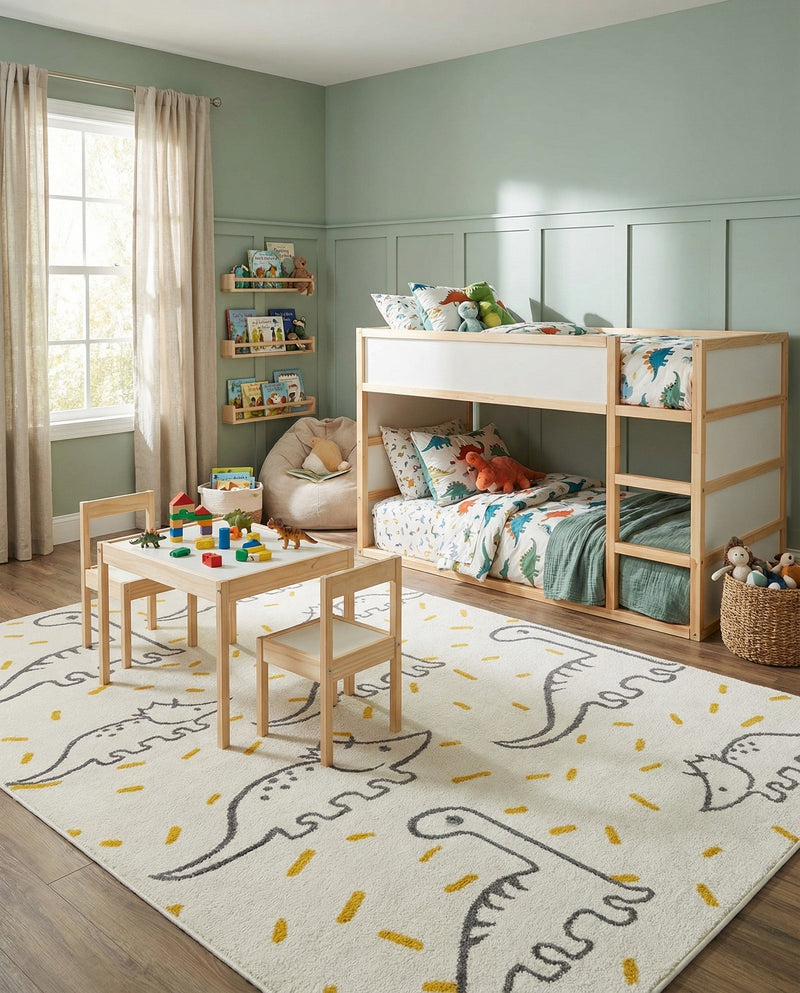 Wonder Tykes Collection Area Rug -  Jamboree Rectangle Ivory  lifestyle 7