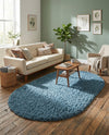 Eternal Plush Oasis Collection Area Rug -  Tranquility (Aegean Blue) Oval Aegean Blue  lifestyle 39