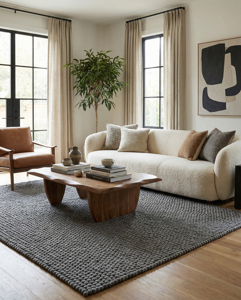 Woolen Sphere Collection Area Rug - Orbsburg (Gray) Rectangle Gray  lifestyle 5