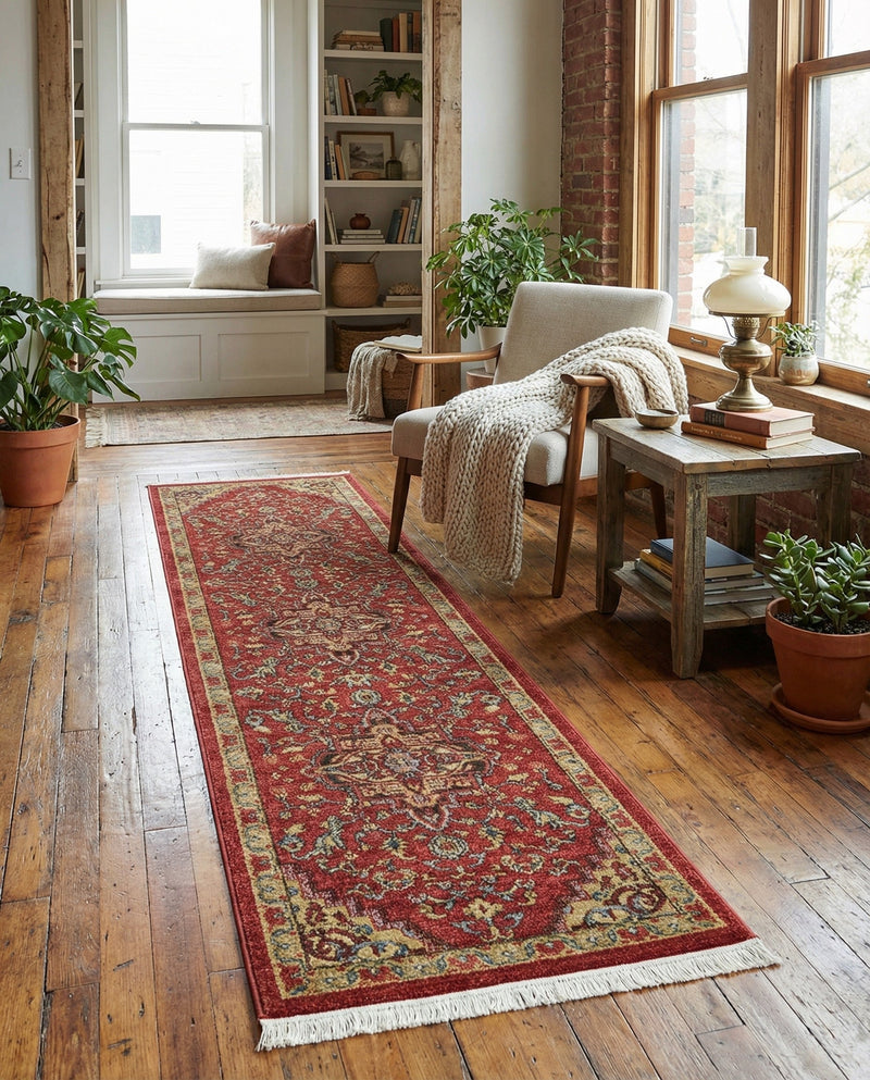 Persian Elegance Collection Area Rug -  Khorasan Runner Red  lifestyle 30