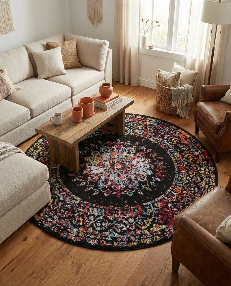 Brighton Terrace Collection Area Rug -  Withdean Round Multi  lifestyle 59
