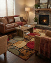 Bistro Lounge Collection Area Rug -  Cappuccino Rectangle Multi  lifestyle 17