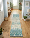 Mediterranean Lattice Collection Area Rug -  Casablanca (Ivory Blue) Runner Ivory Blue  lifestyle 38