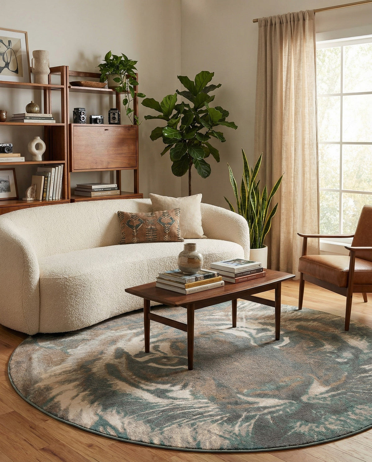 Savannah Sojourn Collection Area Rug -  Okavango Round Multi  lifestyle 66
