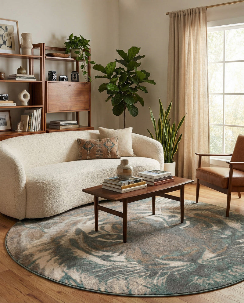 Savannah Sojourn Collection Area Rug -  Okavango Round Multi  lifestyle 66
