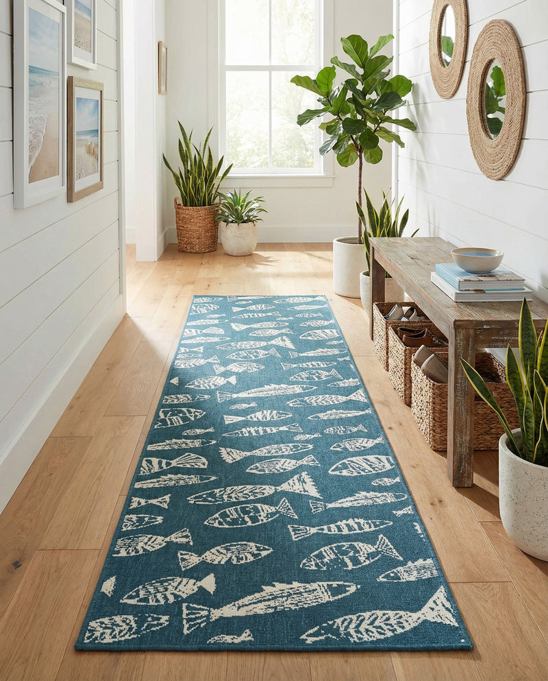 Seaside Haven Rugs Collection Area Rug -  Oceanview Runner Blue  lifestyle 68