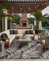Seaside Blooms Collection Area Rug - Verdure (Charcoal) Square Charcoal  lifestyle 33