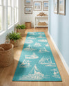 Seaside Haven Rugs Collection Area Rug -  Beachcomber Runner Teal  lifestyle 52