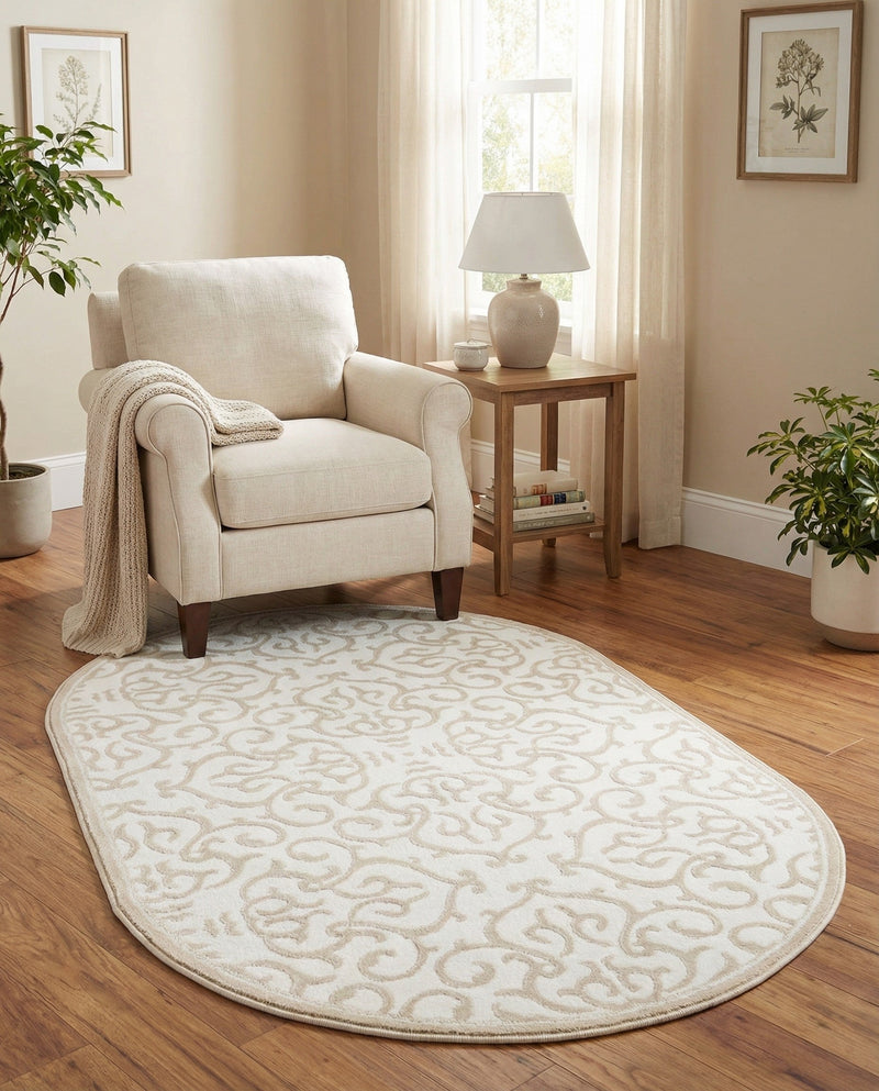 Andes Summit Collection Area Rug -  Pichincha Oval Snow White  lifestyle 58