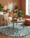 Savannah Escape Collection Area Rug -  Masai Round Navy Blue and Ivory  lifestyle 51