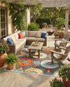 Outdoor Marrakesh Collection Area Rug -  Asilah Rectangle Gray  lifestyle 38