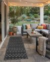Garden Lattice Charm Collection Area Rug -  Pergola (Charcoal) Runner Charcoal  lifestyle 54