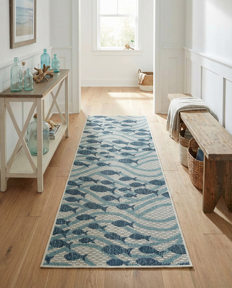 Seaside Haven Rugs Collection Area Rug -  Harbor Runner Blue  lifestyle 20