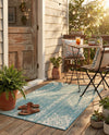 Desert Nomad Terrace Collection Area Rug - Sahara (Light Aqua) Rectangle Light Aqua  lifestyle 27