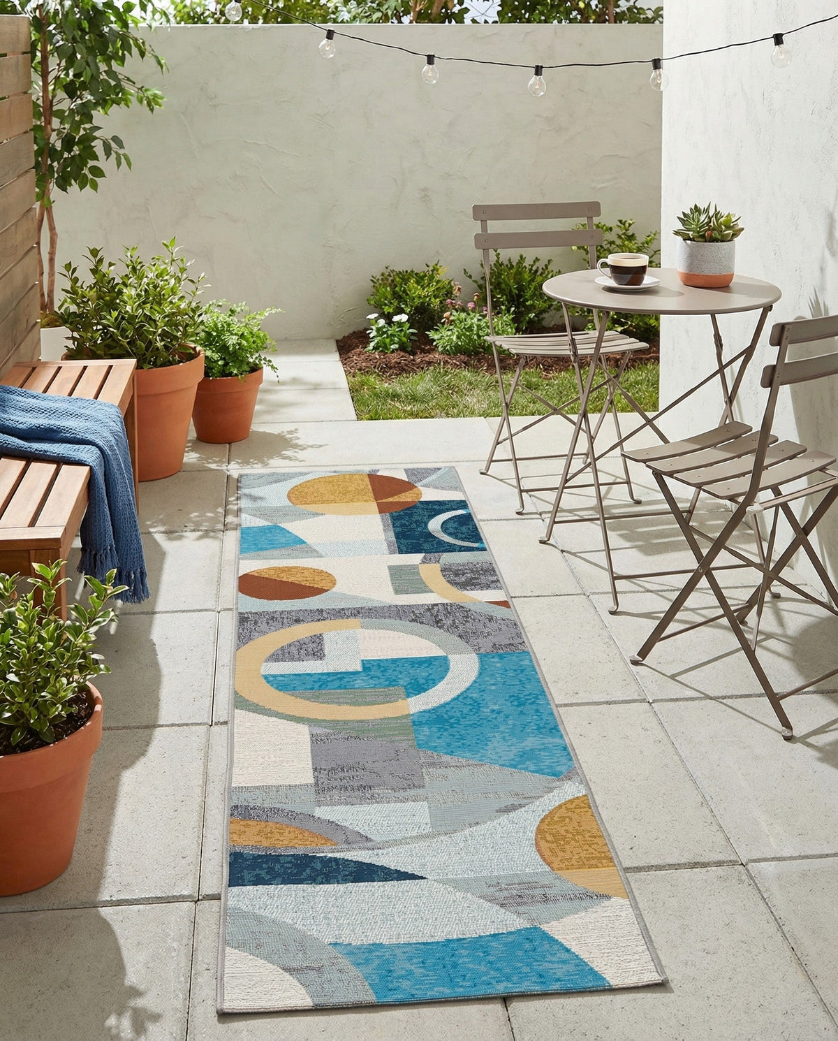 Urban Terrace Collection Area Rug -  Loggia Runner Multi  lifestyle 76