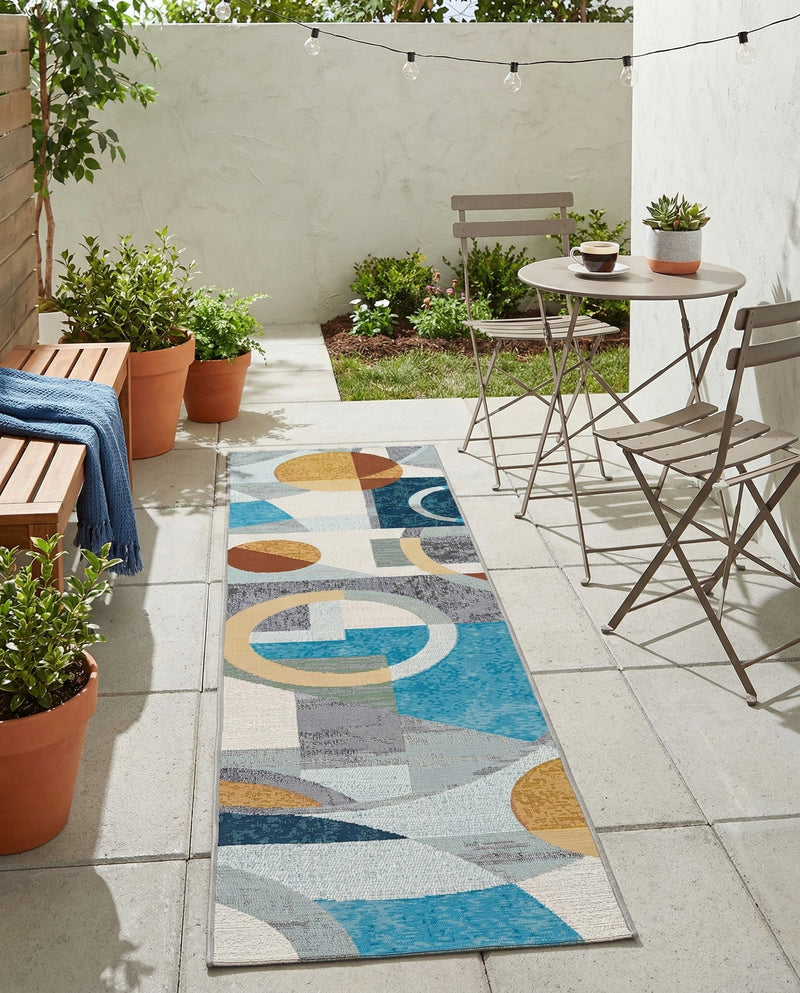 Urban Terrace Collection Area Rug -  Loggia Runner Multi  lifestyle 76