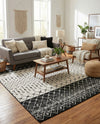 Mediterranean Lattice Collection Area Rug -  Casablanca (Black and White) Rectangle Black and White  lifestyle 12