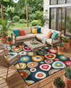 Outdoor Marrakesh Collection Area Rug -  Chefchaouen Rectangle Multi Black  lifestyle 53