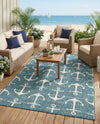 Seaside Haven Rugs Collection Area Rug - Sapphire (Teal) Rectangle Teal  lifestyle 8
