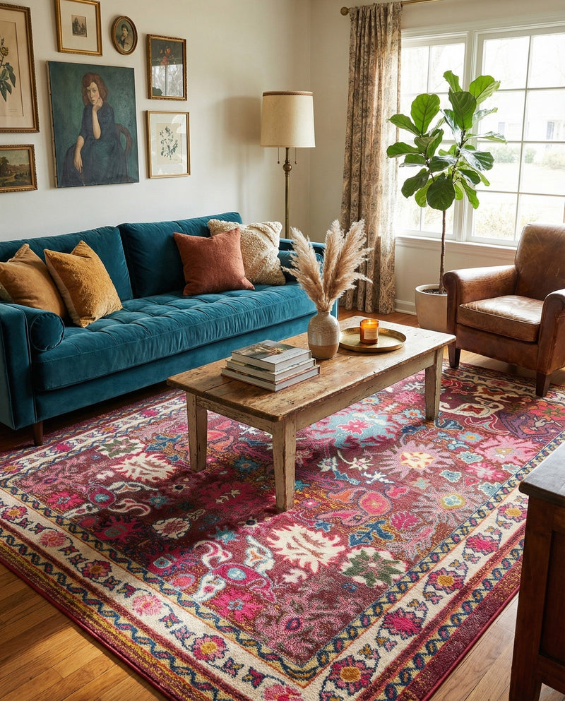 Chateau Elegance Collection Area Rug - Versailles Rectangle Multi  lifestyle 13