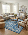 Charleston Elegance Collection Area Rug -  Seaport (Blue) Rectangle Blue  lifestyle 10