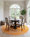 Dover Terrace Collection Area Rug -  Lagoon (Orange) Round Orange  lifestyle 58