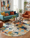 Colorburst Oasis Collection Area Rug -  Marina Oval Ivory  lifestyle 76