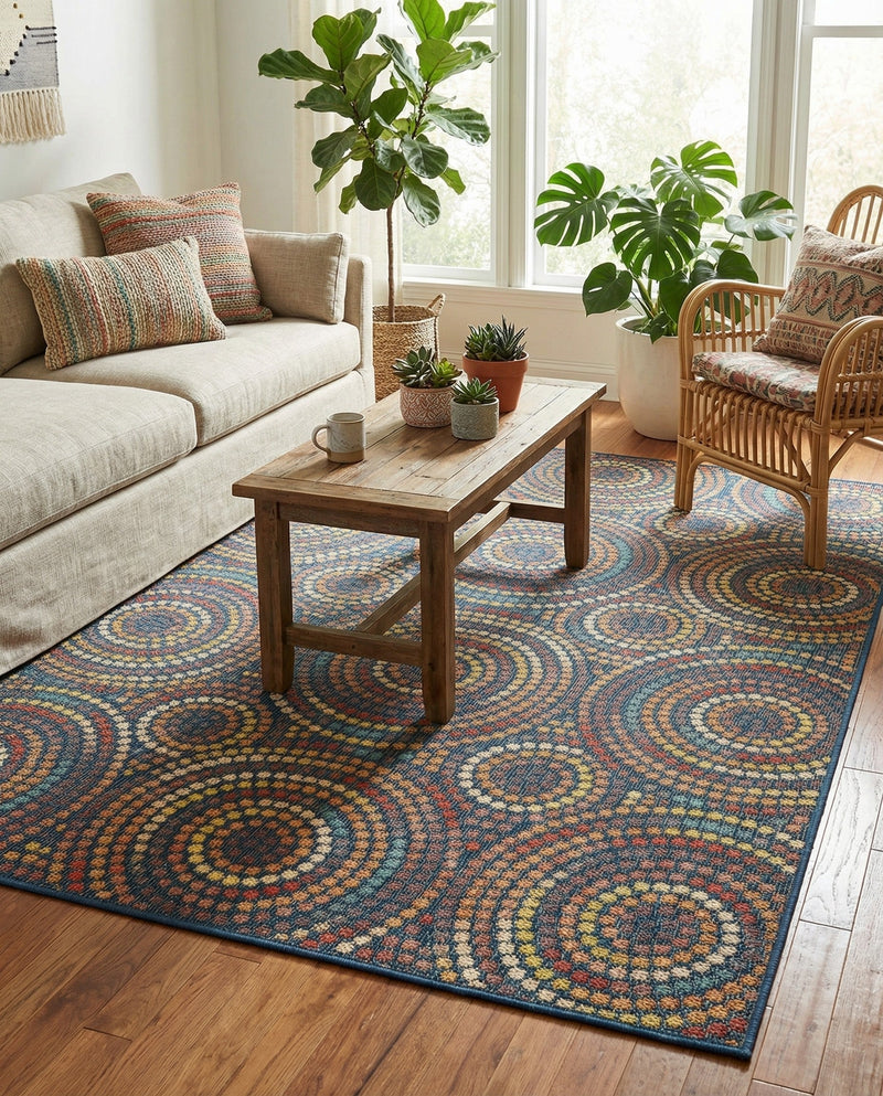 Coastal Terrace Collection Area Rug -  Lagoon Rectangle Multi  lifestyle 13