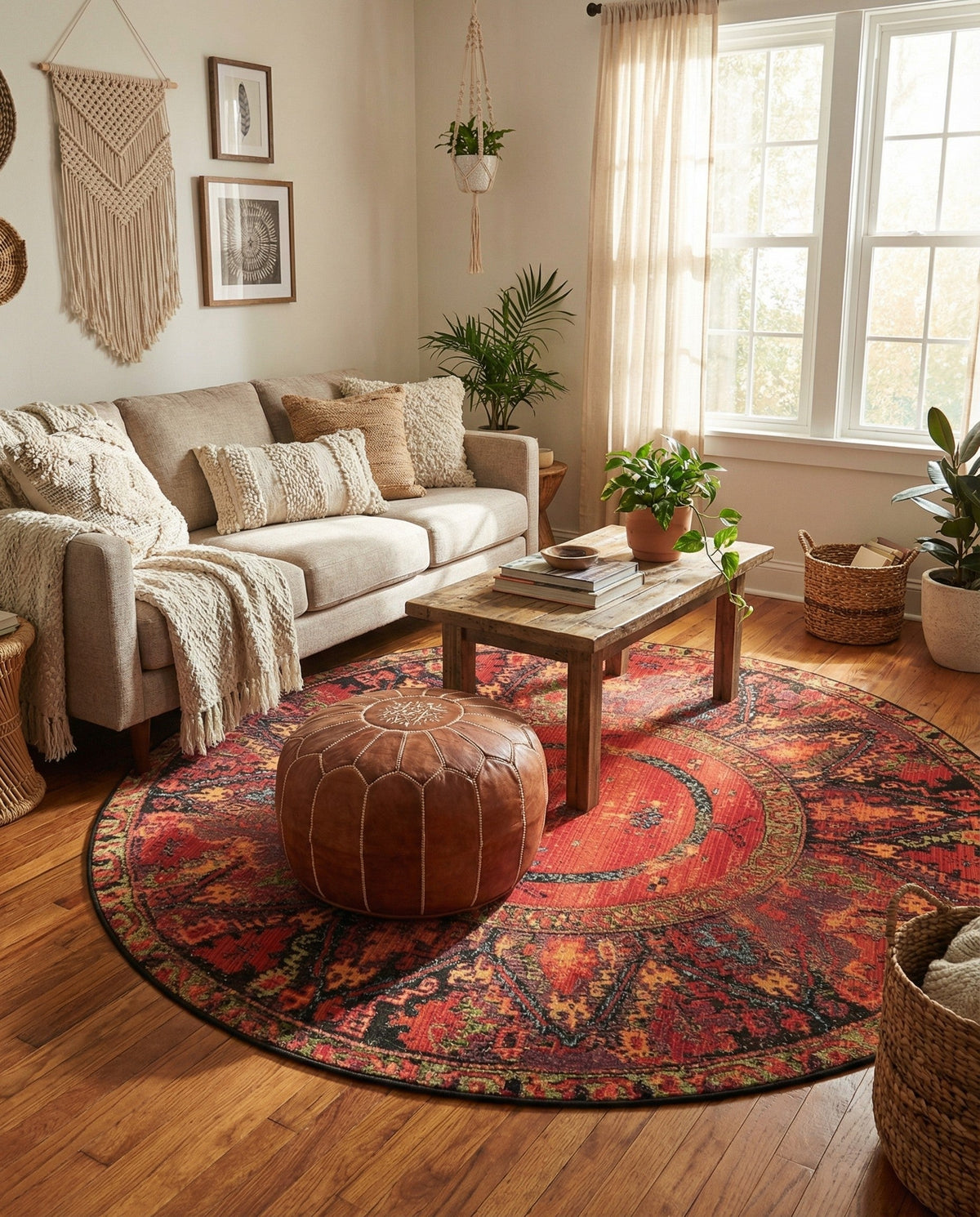 Safari Escape Rugs Collection Area Rug - Serengeti Round Multi  lifestyle 122