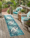 Seaside Blooms Collection Area Rug -  Provence Runner Teal blue  lifestyle 67