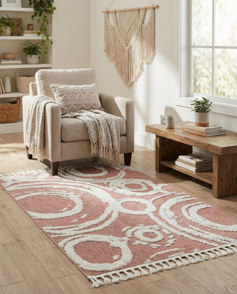 Sahara Chic Collection Area Rug -  Nubia Rectangle Pink  lifestyle 41